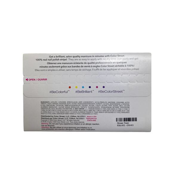 Color Street Dream Team Sports Overlay Long Lasting Nail Polish Strip Retired - Picture 4 of 5